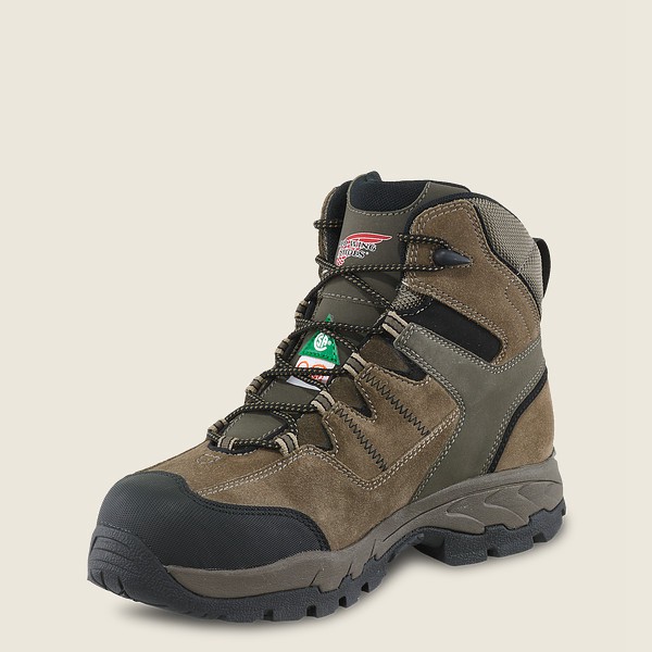 Red Wing Hiking Bot Erkek - Truhiker - 6-Inch Waterproof Csa Safety Toe - Gri Kahverengi - 65WLHMXSF